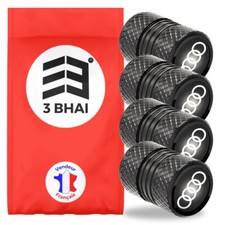 4x bouchon de valve AUDI aluminium NOIR - capuchon roue auto moto NEUF