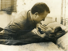 Cinéma, "Silken Skin" Jean Desailly and Françoise Dorleac Vintage Print Tirage