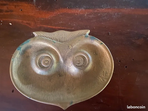 Vide poche laiton chouette