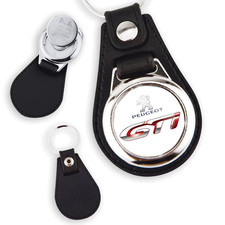 Porte-clés Peugeot GTI en simili cuir synthétique avec jeton de caddie