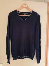 HUGO BOSS  pull fin col v marine taille M