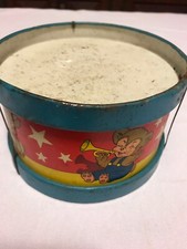 VINTAGE THE OHIO ART COMPANY METAL DRUM CARTOON MUSICAL BEARS