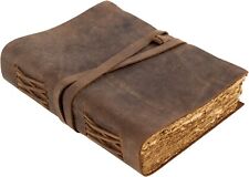 Journal Intime Vintage Cuir véritable, 240 Pages, Carnet Artisanal papier recycl