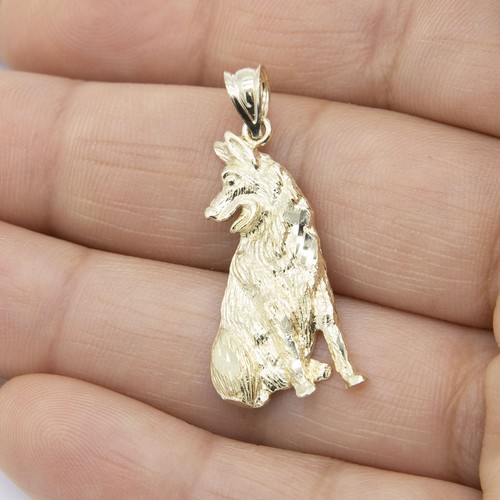 Pendentif loup jaune - pendentif,