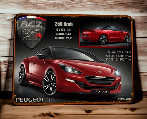 Plaque métal peugeot - plaque,