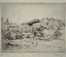 Paysage EDMOND KAYSER Gravure