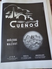 GUENOD brûleur à mazout CHARMILLES GENEVE pub FRANCE ILLUSTRATION NOEL 1947 col