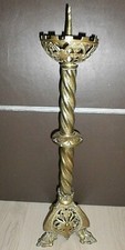 ANCIEN PIQUE-CIERGE/RELIGIEUX/EGLISE/BRONZE AJOURé /GOTHIQUE/XIXéme/H.53 - 60 cm