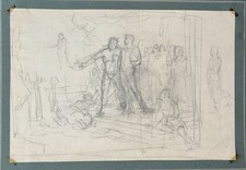 Dessin Ancien Crayon Étude
