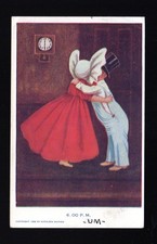 POSTCARD SUNBONNET 1907 - KISS - COPYRIGHT 1906 KATHLEEN MATHEW - ref 24
