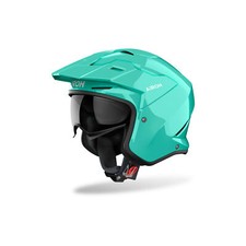 Casque Jet Trial AIROH Kombakt Vert Eau Brillant