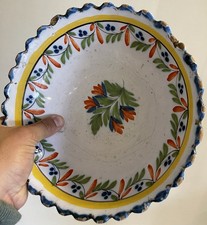 Plat Faïence Ancien XIXeme Auvillar Moustiers Vaisselle