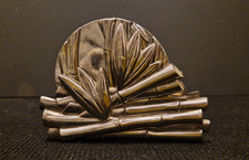 Siléa - lot de 6 sous-verre et un porte-serviette / présentoir - Modèle bambou