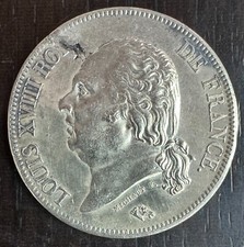 LOUIS XVIII 1814-1824 - 5 FRANCS 1823 L BAYONNE - DÉFAUT DE FLAN