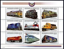 Guinée 2000 Trains Locomotives Chemins de fer Transport fiche 9v MNH 2