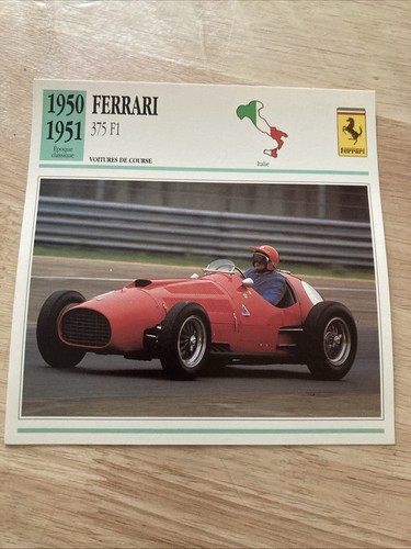Ferrari 375 1950 1951 carte - ferrari,