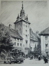 Henry CHEFFER (1880-1957) EAU FORTE ORIGINALE BEAUNE COTE d'OR BOURGOGNE 1940 b