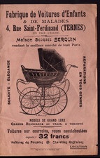 PARIS (XVII°) LANDAUS Enfants et VOITURES Malades "Georges BERQUIN" Tract 1905