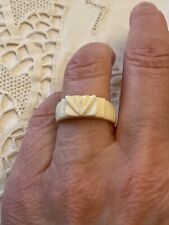 SPLENDIDE ANCIENNE BAGUE TANK SCULPTÉ MAIN, MODERNISTE