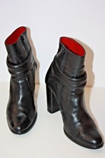 KARINE ARABIAN  Bottines Boots à Talons Cuir Noir T 37 TBE