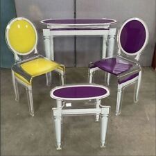 BERNARD JC/ACRILA «SIXTEEN» PLEXI Sérigraphié (épuisé):CHAISES+CONSOLE+TABOURET