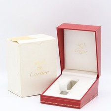 VINTAGE AUTHENTIQUE CARTIER 543 boite montre boîtier bois cuir rouge extérieu...