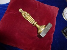 cariatide bronze doré,Consulat,porte bobèche de flambeau,soclé,P 320g,H20cm