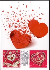 4717/8+ FDC   CARTE   1er JOUR     COEURS   HERMES