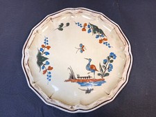 Ancienne assiette de décoration en céramique La Rochelle Salins France vintage