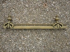 Barre ou parure de cheminée + chenets en laiton pour foyer ouvert