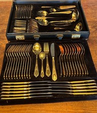 Ménagère plaque or 70 pièces Bestecke SBS Solingen en malette