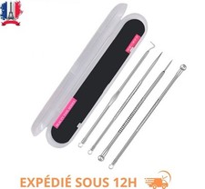 4 Pcs Extracteur Point Noir Comédon Acné Aiguille Bouton Visage Soin Éclat