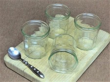 Vintage French Glass Confiture Jars - Set of 4