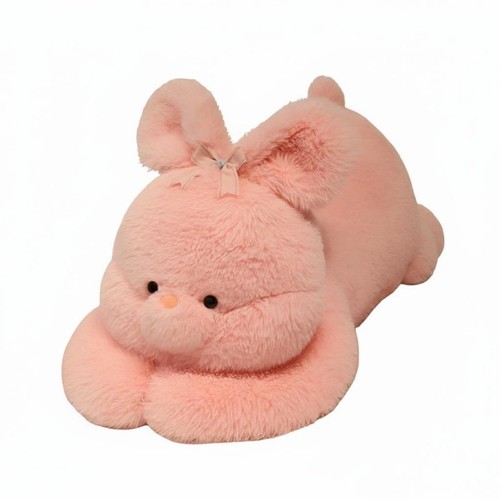 Coussin lapin ruban fleuri