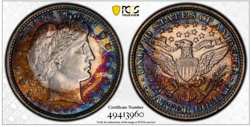 1892 barber quarter - barber, dollar