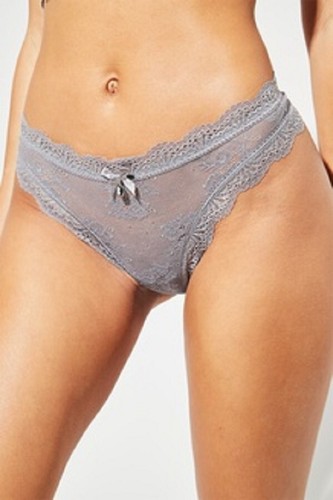 Culotte tanga gris pailleté