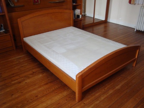 Lit 140x190 merisier marque - 140x190,