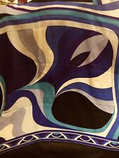 LEONARD, Foulard Soie, Vintage, Léonard, Bleu, Violet, Blanc, Noir