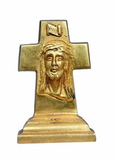 Statue croix en laiton
