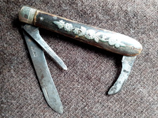 canif ancien corne et décor