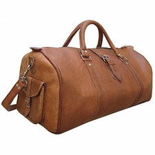 Sac de voyage vintage en cuir souple véritable pour hommes voyage gym week-en...