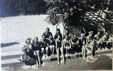Photo Photographie originale GROUPE TROUPE CLUB Les Libellules 1943 8,5x5,3 cm