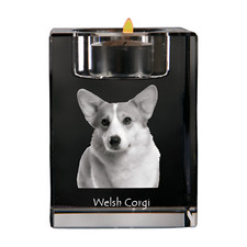 Pembroke Welsh Corgi - Porte-Bougie Avec Photo Chien, Support de Feu Thé Cristal