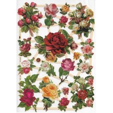 Chromo EF Découpis Fleurs Roses 7445 Decoupage Collage Carterie