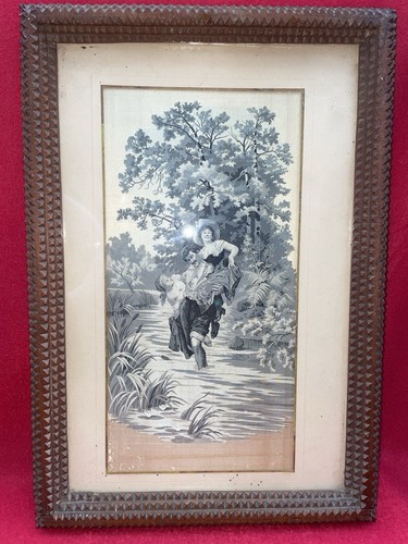 Tableau ancien sur tissu - tableau,