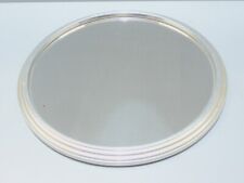 -ANCIEN PLATEAU de BISTROT VERRE MIROIR & Bord ALU COLLECTION DECO XXe Vitrine D