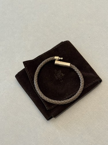 Hermès gray braided leather - hermès,