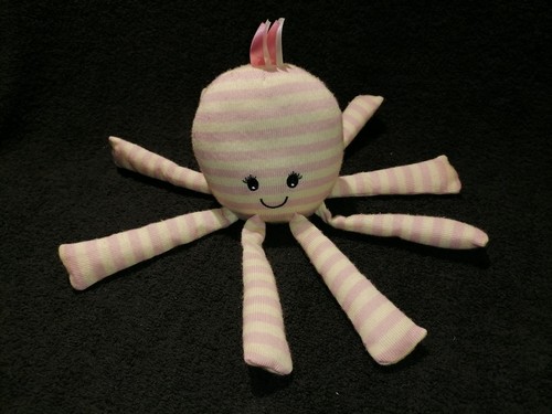 Doudou peluche pieuvre rose - doudou,