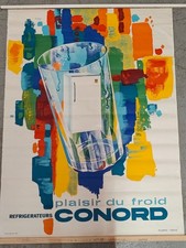 Affiche publicitaire Conord réfrigérateurs année 50 - 155 x 115 cm d'après Troy