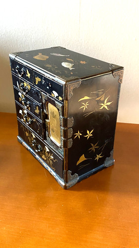 Ancien coffret bijoux bois - coffret, a